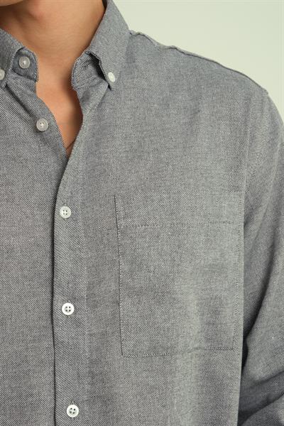 Erkek Oxcep %100 Pamuk Cepli Gömlek Siyah