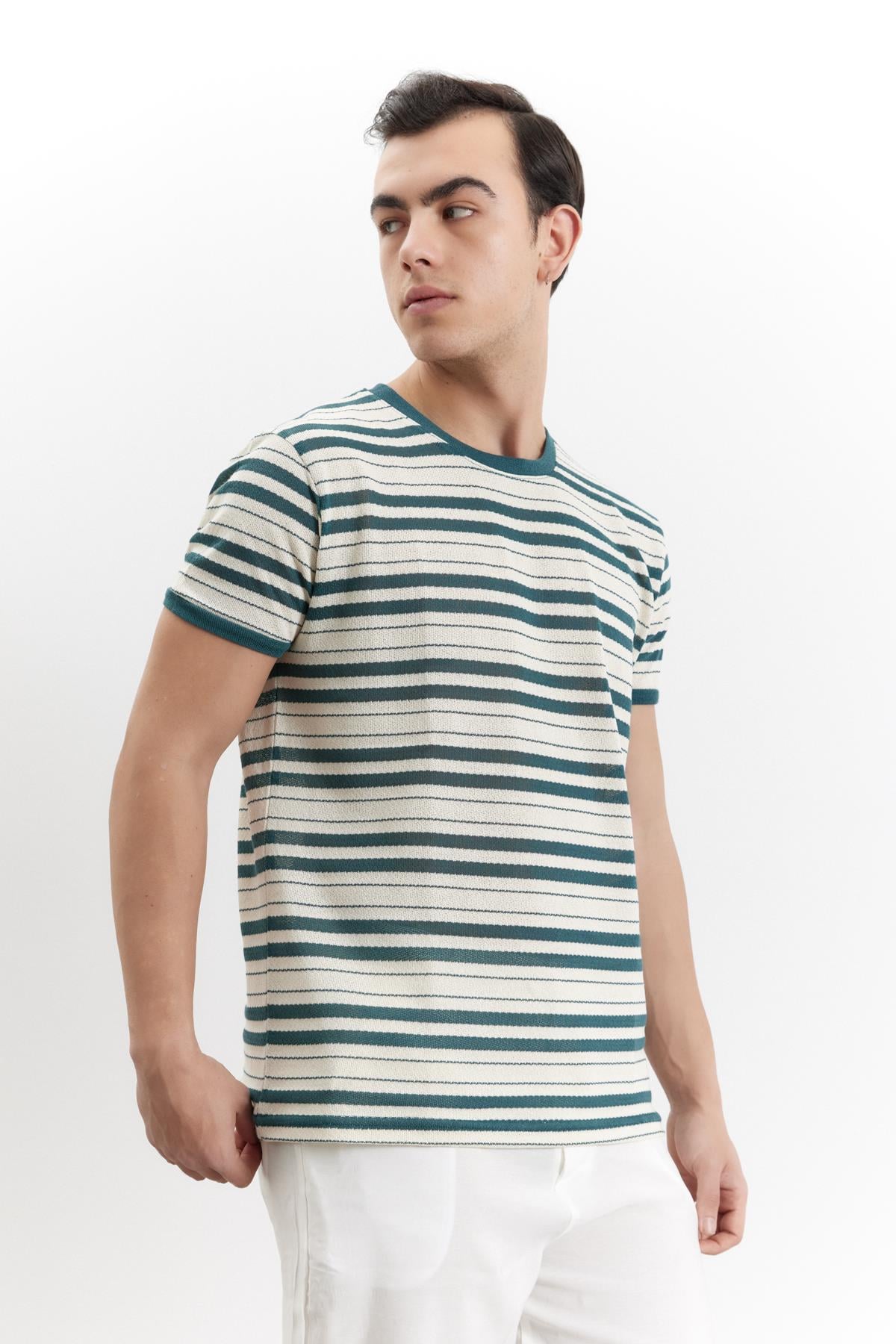 Camogli Çizgili Tshirt Yeşil