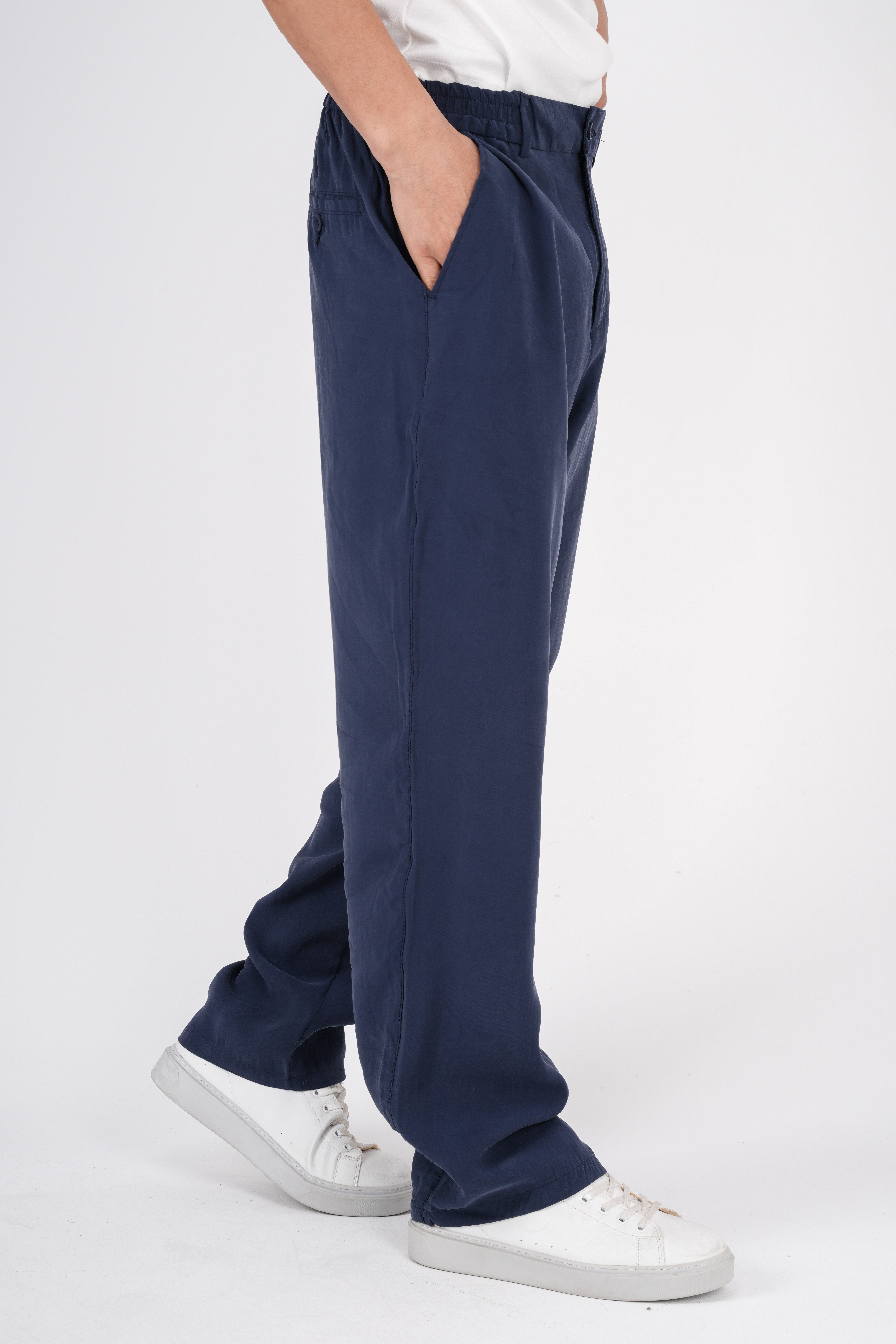 erkek-Erkek Baggy Modal Kumaş Pantolon İndigo-