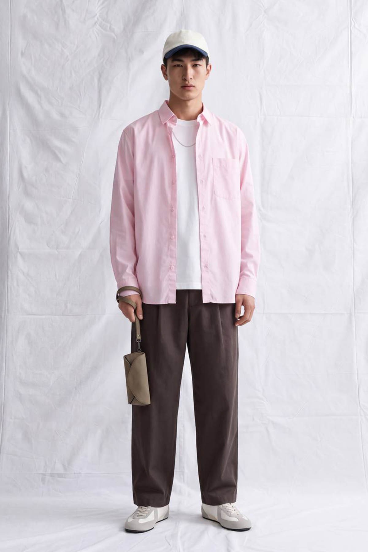 erkek-Erkek Lugano Oversize Cepli Gömlek Pembe-