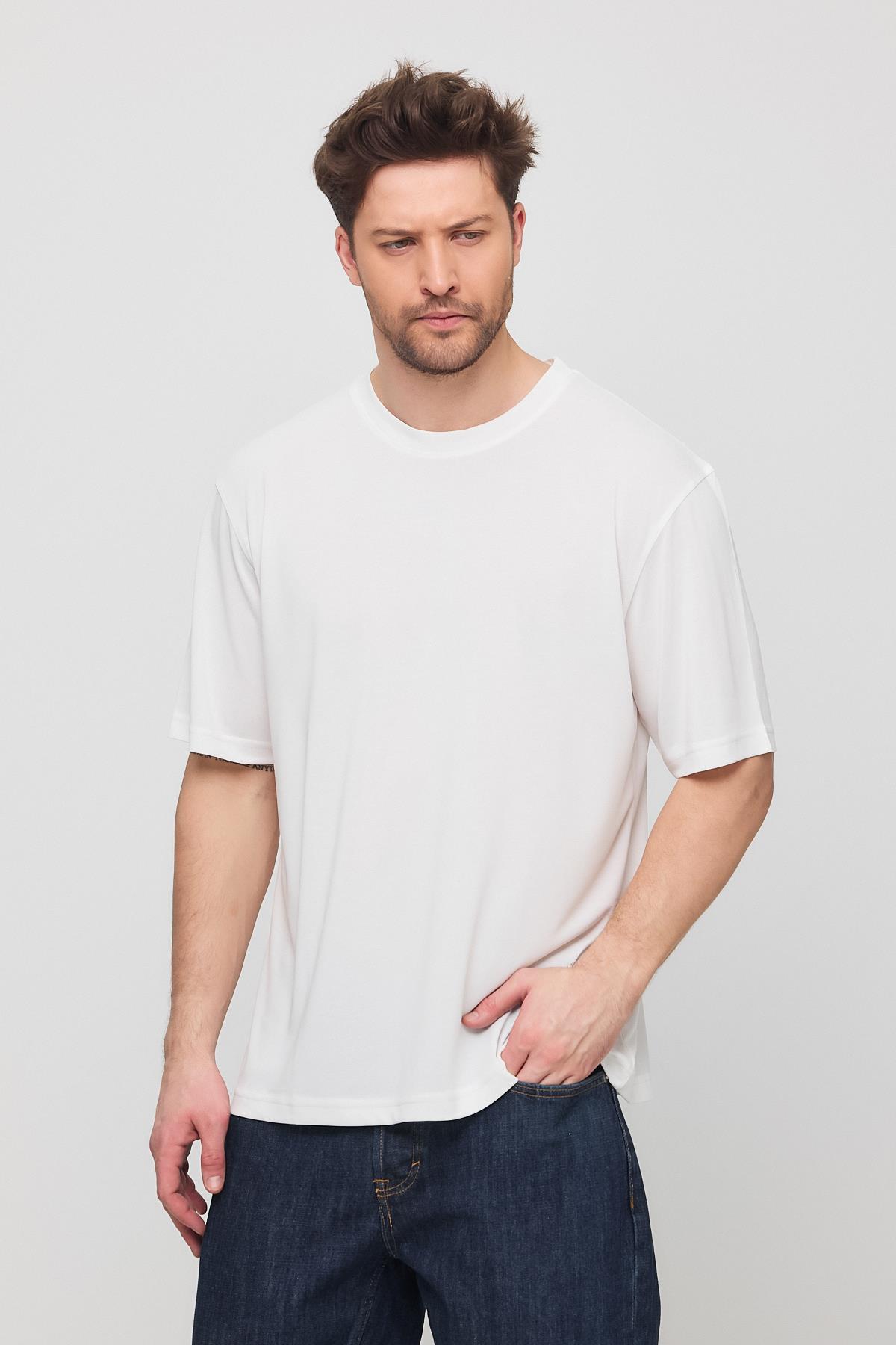 Gilina Basic Modal Tshirt Beyaz