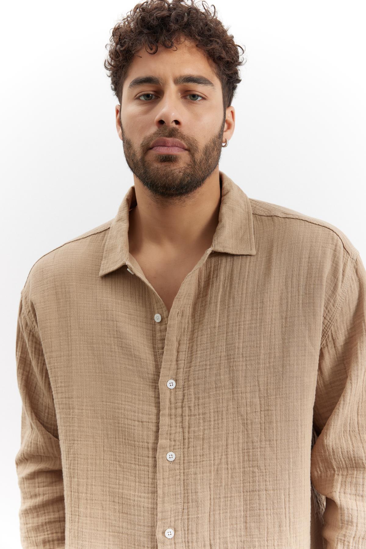 Kuta Müslin Gömlek Camel