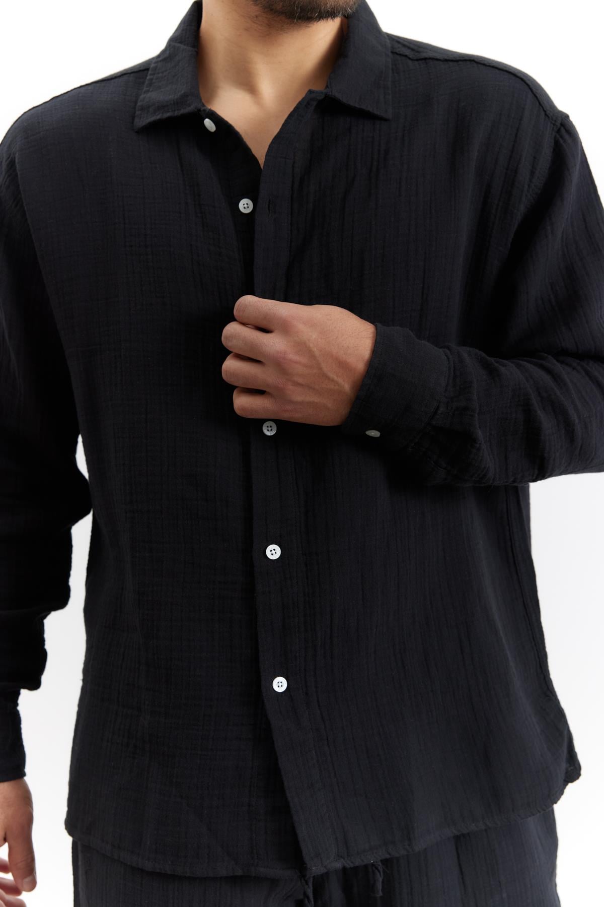 Kuta Müslin Gömlek Siyah