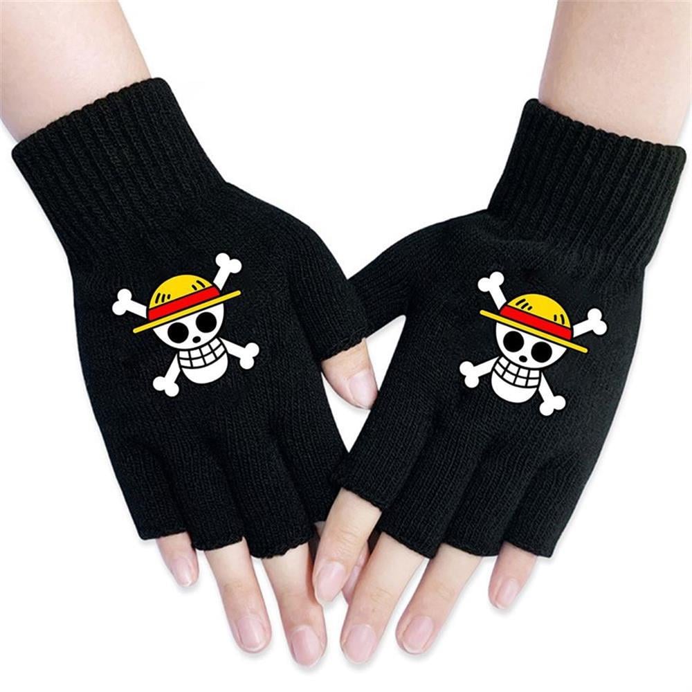 Anime One Piece - Logo Kesik Parmak Unisex Eldiven