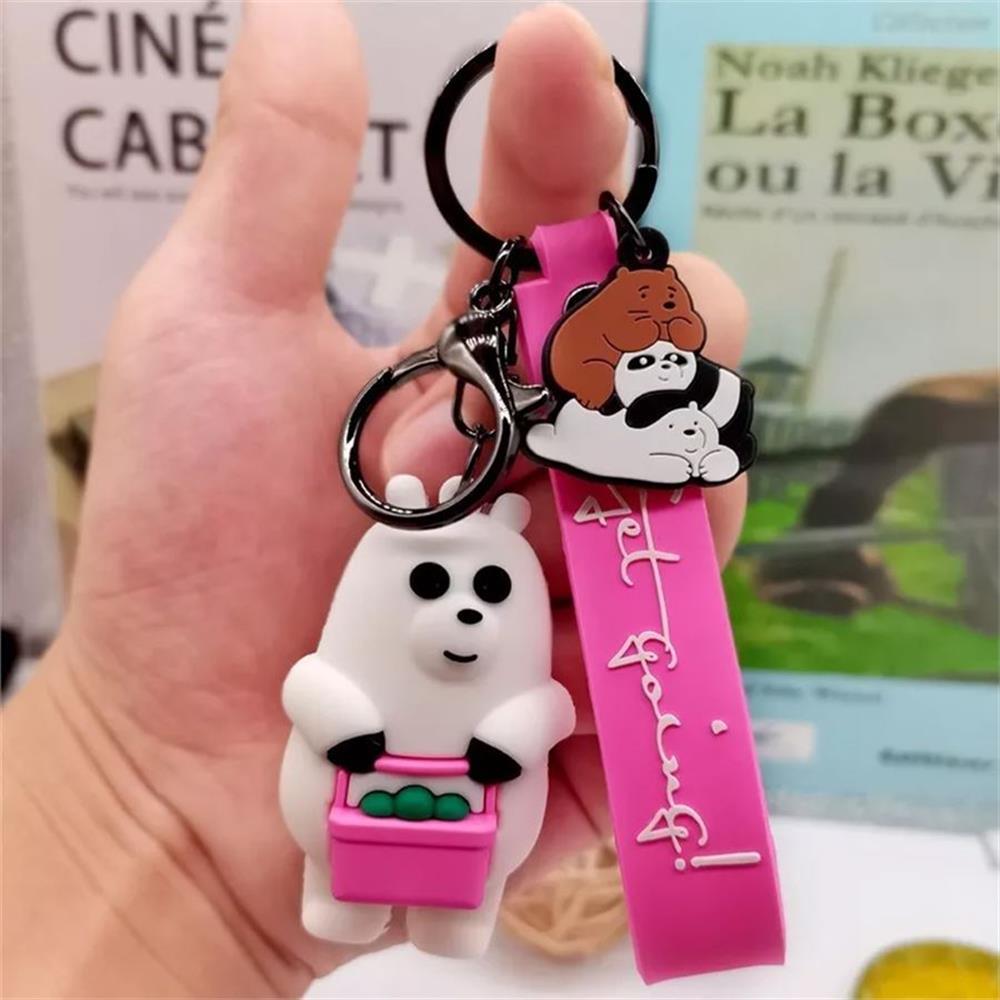 Bare Bears - Beyaz Sepetli Silikon Anahtarlık