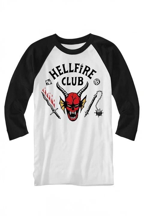 Beyaz Stranger Things Hellfire Club İnce Kumaş Unisex Sweatshirt