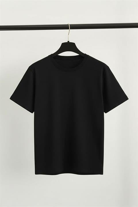Düz Siyah Y2K Unisex T-shirt