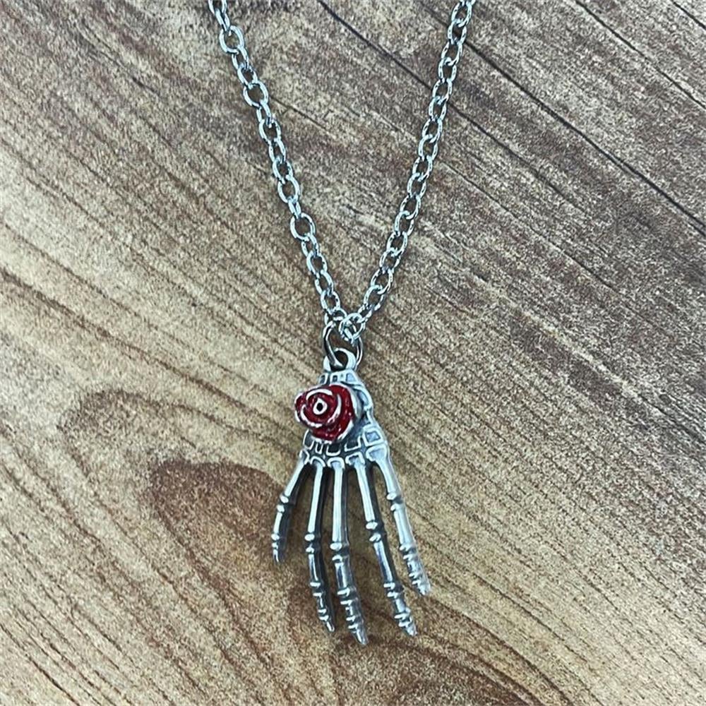 Gül Motifli İskelet El Kolye