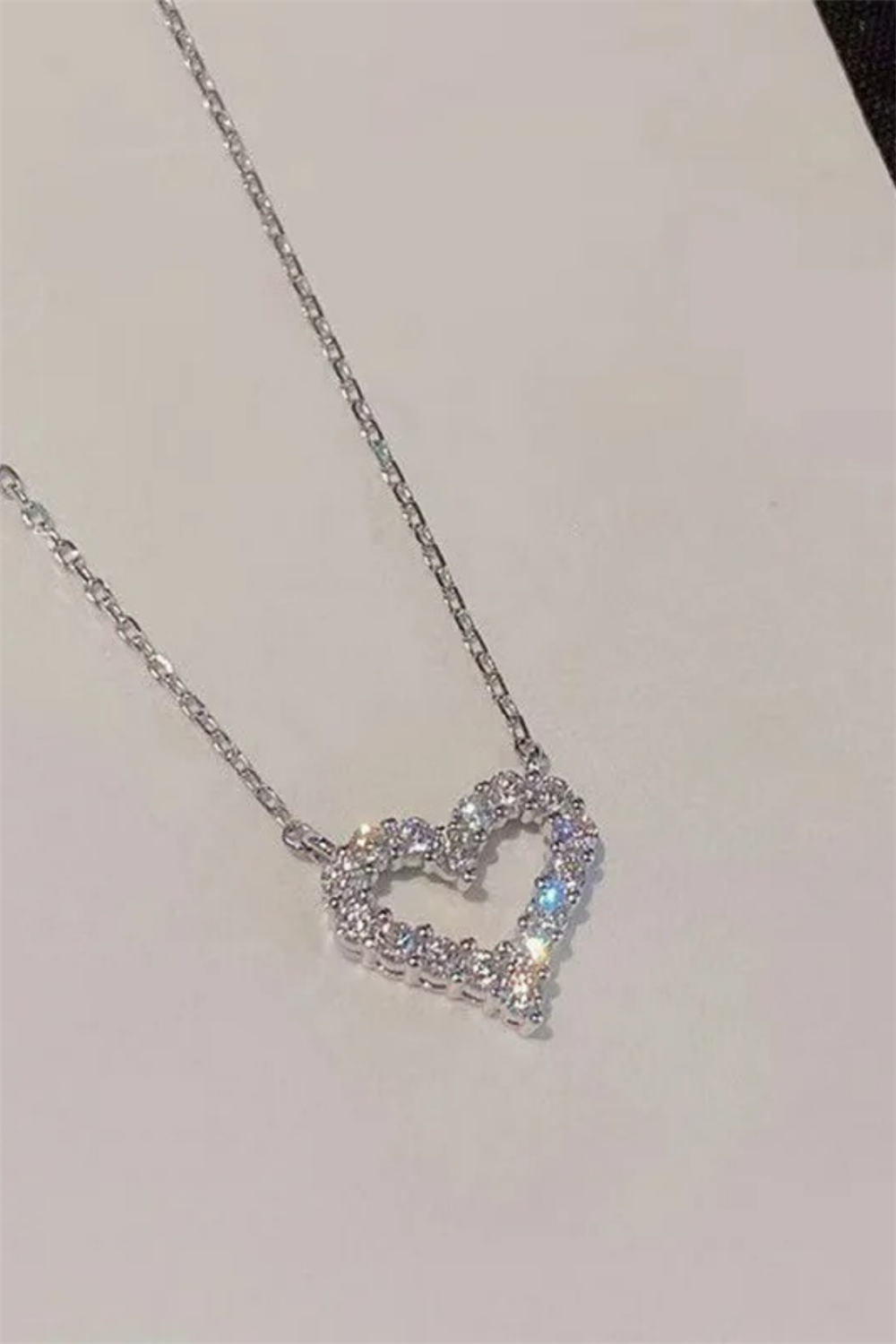 Işıltılı Kalp Silver Kolye