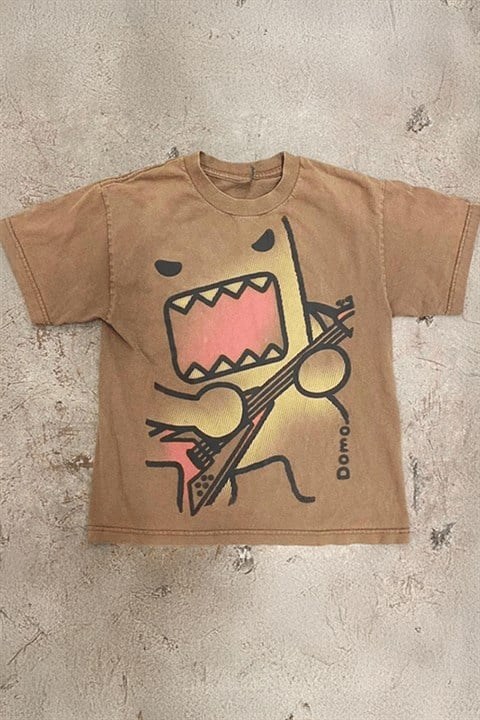 Kahverengi Guitarist Caricature Y2K Unisex T-shirt