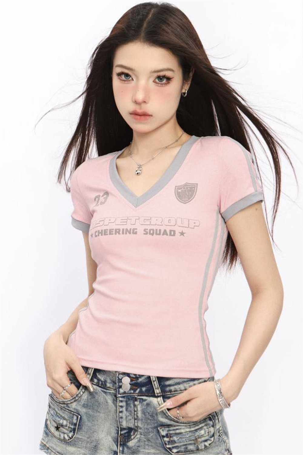 Pembe 23 Unspetgroup Kısa Kollu Crop