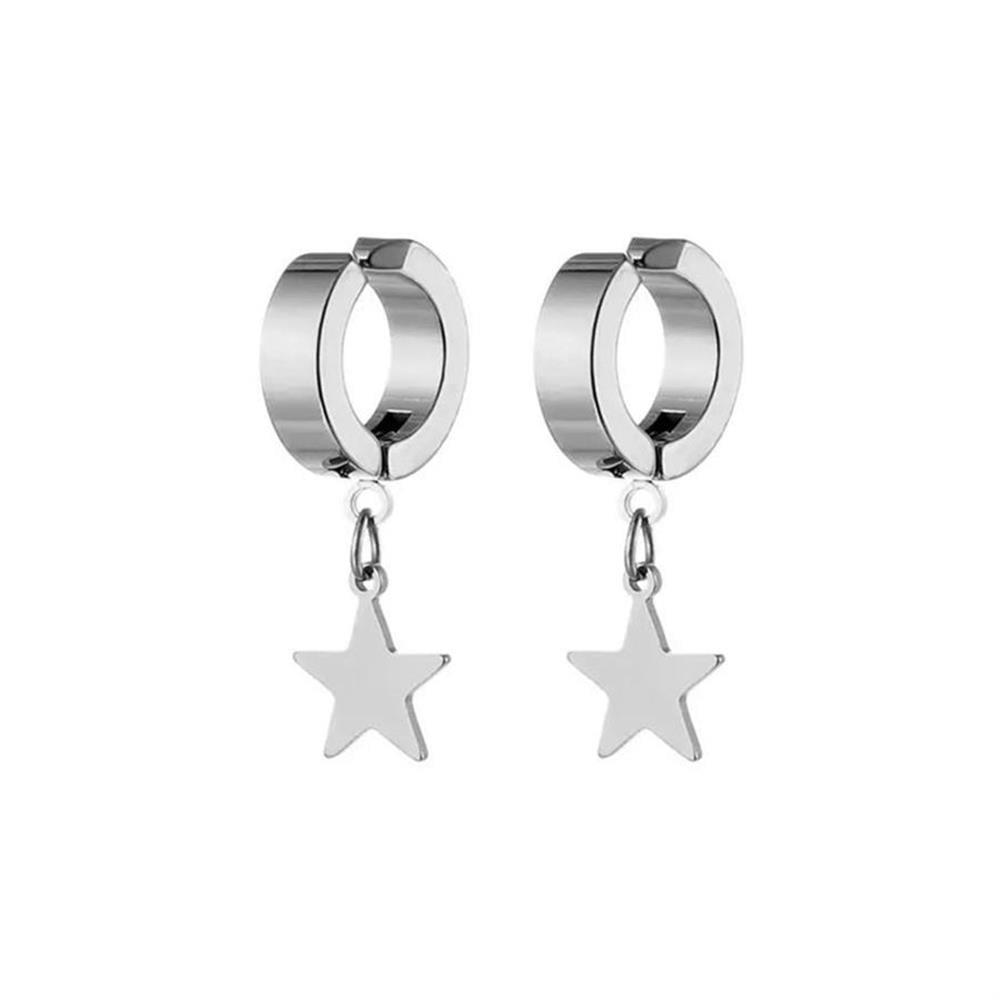 Silver Sallantılı Yıldız Çift Küpe