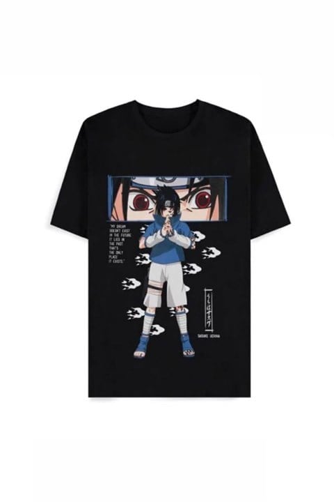 Siyah Anime Naruto Sasuke Eyes Unisex T-Shrit