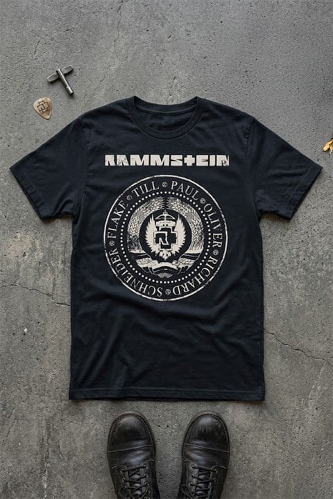 Siyah Ramstein Band Y2K Unisex T-Shirt