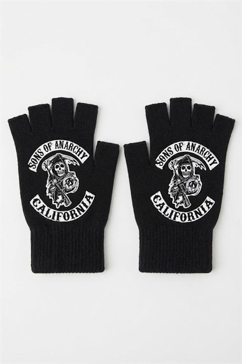 Siyah Sons of Anarchy California Kesik Parmak Unisex Eldiven