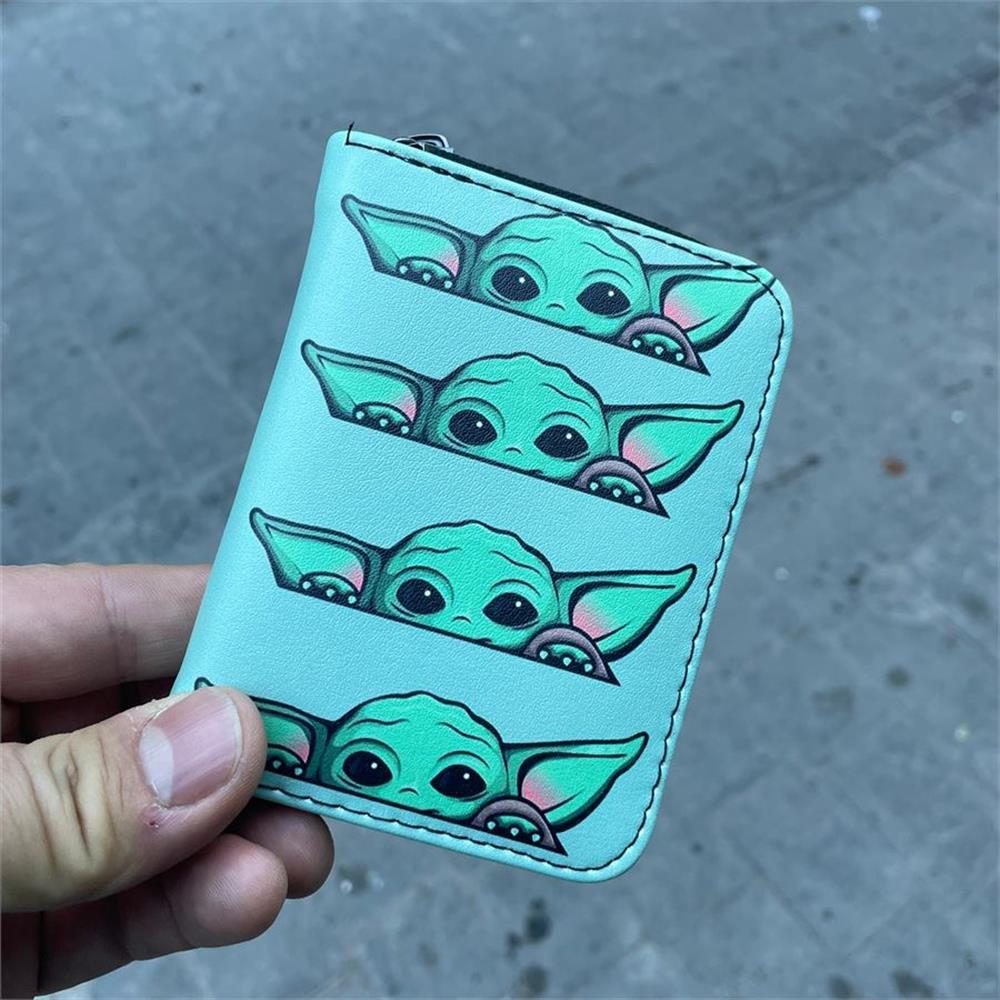 Yeşil Baby Yoda Kolaj Kısa Cüzdan