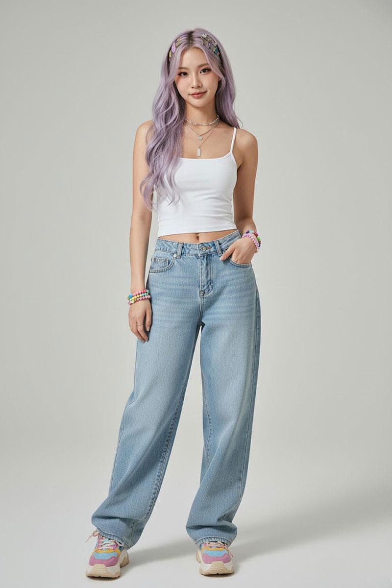 Beyaz Basic İnce Y2K Askılı Crop