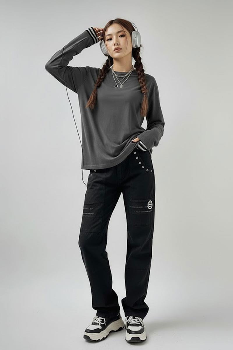 Düz Füme İnce Kumaş Oversize Unisex Sweatshirt