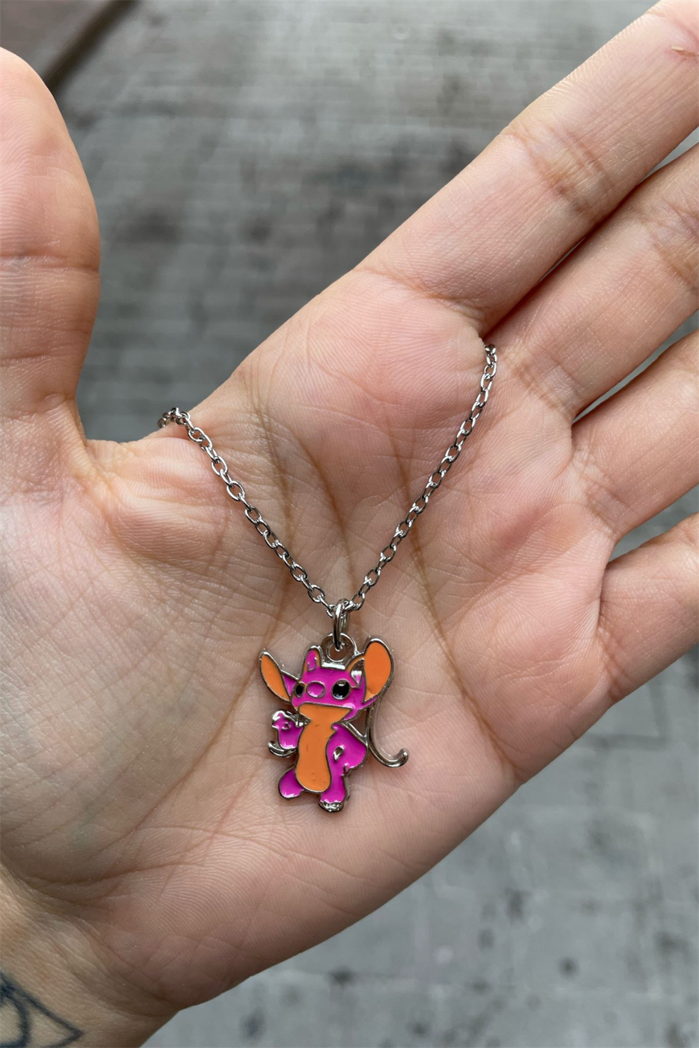 Anime Stitch - Angel Silver Kolye