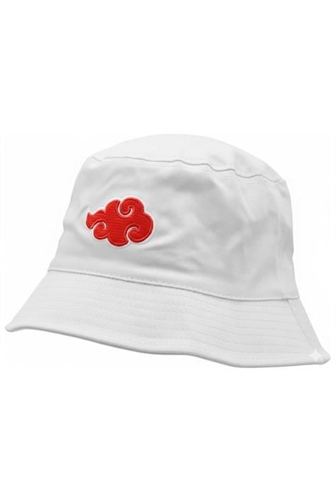 Beyaz Anime Naruto Shippuden: Akatsuki Clouds Bucket Şapka