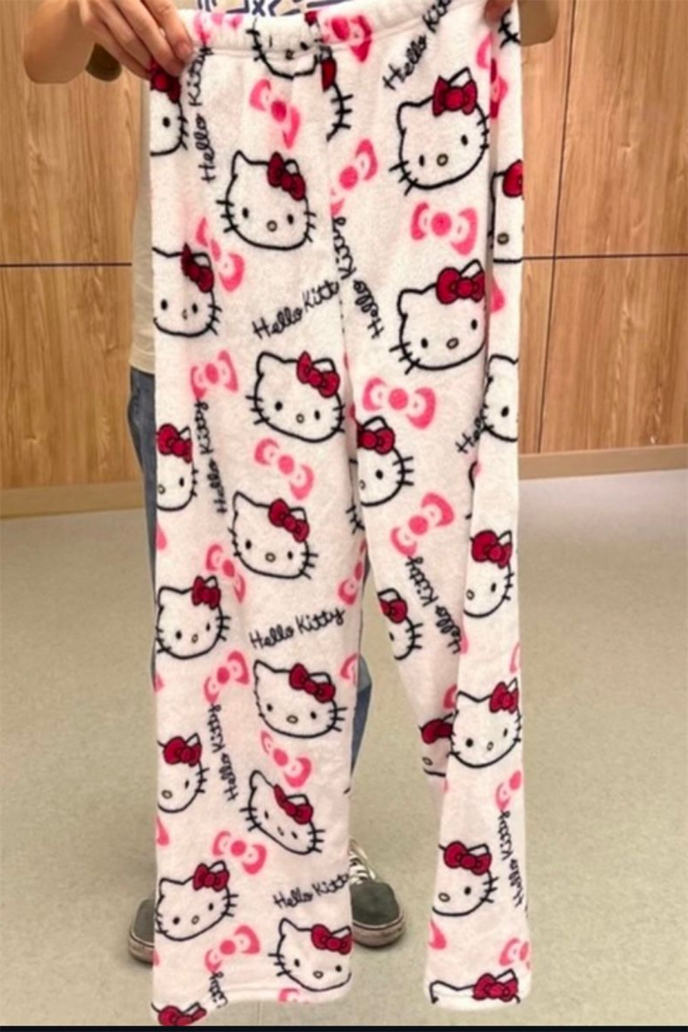 Beyaz Hello Kitty Collage Peluş Eşofman