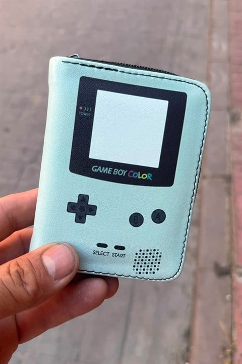 Gri Retro Game Boy Color Unisex Cüzdan