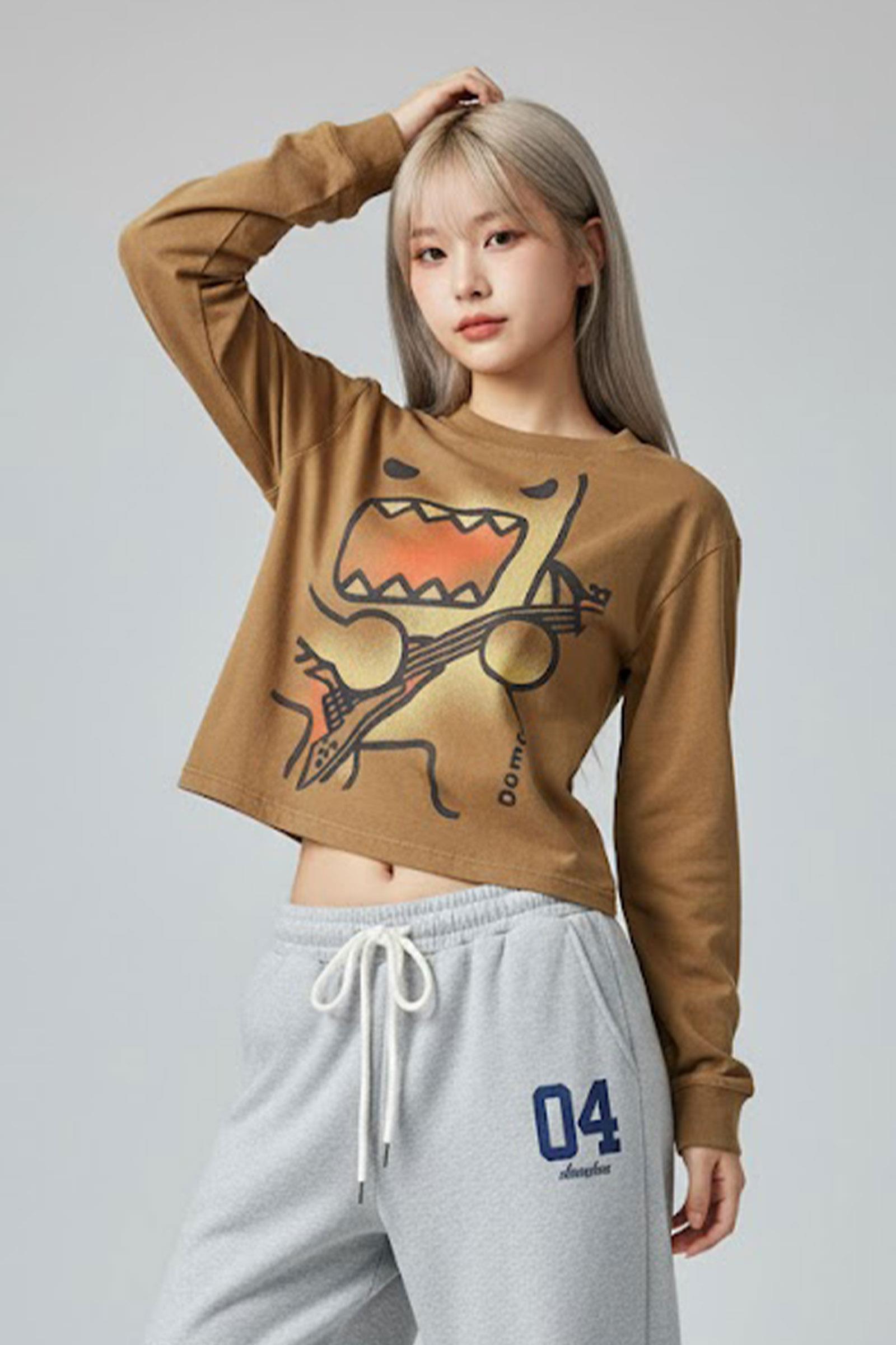 Kahverengi Guitarist Caricature Unisex Sweatshirt