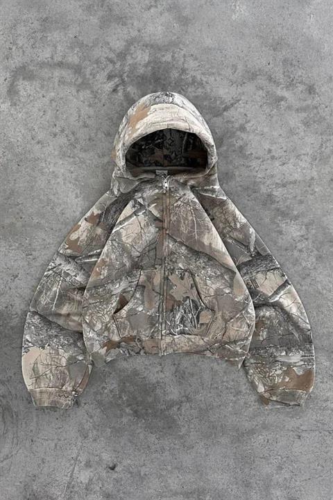 Kamuflaj Outdoor Unisex Kapüşonlu Hırka