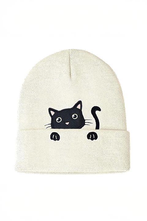Krem Peeking Cat Unisex Bere