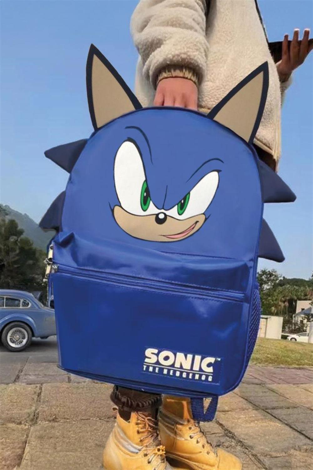 Mavi Sonic Kulaklı Okul Sırt Çantası