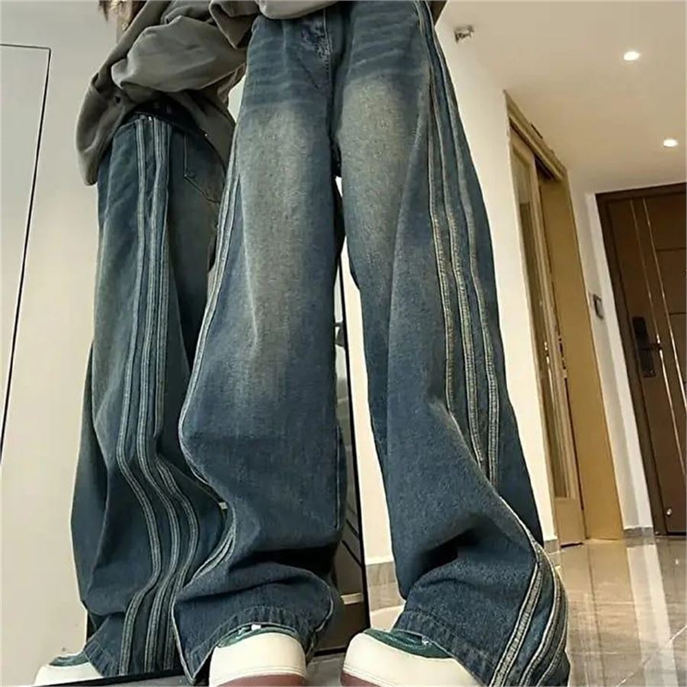 Mavi Vintage Three Lines Baggy Kot Pantolon