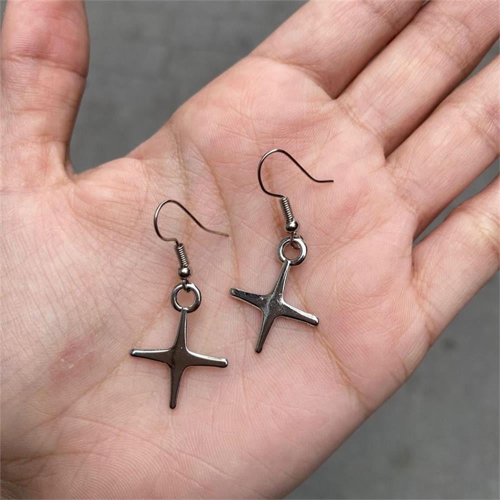 North Star Cross Silver Küpe