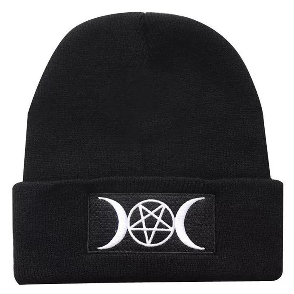 Pentagram Moon Beanie Siyah Bere