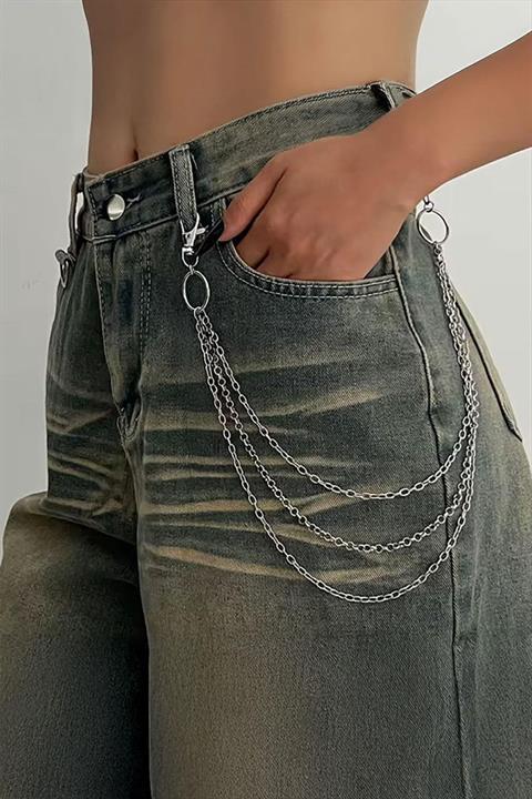 Silver Üçlü Halka Pantolon Zinciri