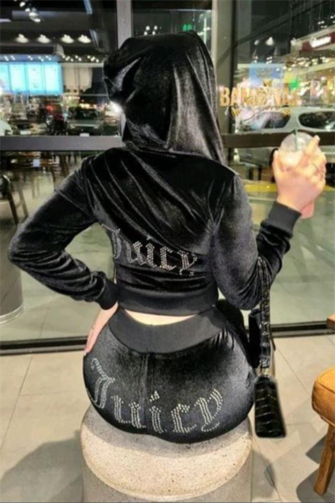 Siyah Juicy Kadife Pijama Takımı