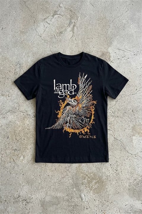 Siyah Lamb Of God Omens Unisex Y2K T-Shirt