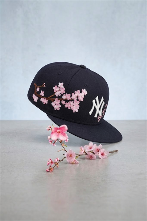 Siyah Sakura NY Baseball Şapka