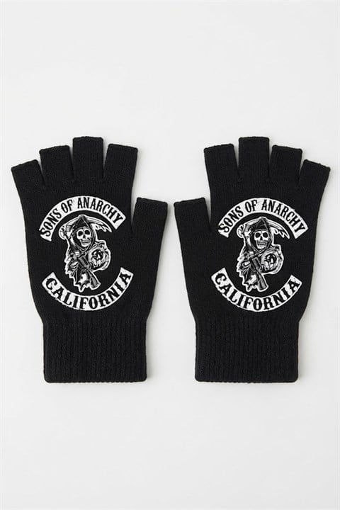 Siyah Sons of Anarchy California Kesik Parmak Unisex Eldiven