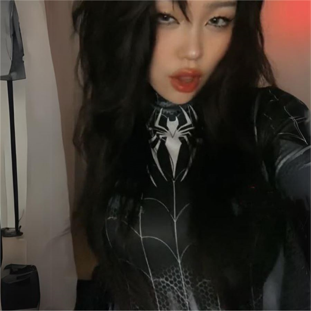 Siyah Spider Çıtçıtlı Uzun Kollu Body