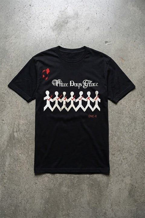 Siyah Three Days Grace One-X Unisex Y2K T-Shirt