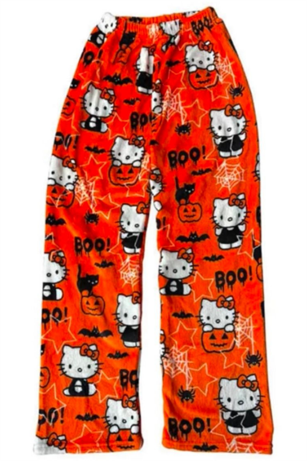Turuncu Hello Kitty Collage Halloween Peluş Eşofman