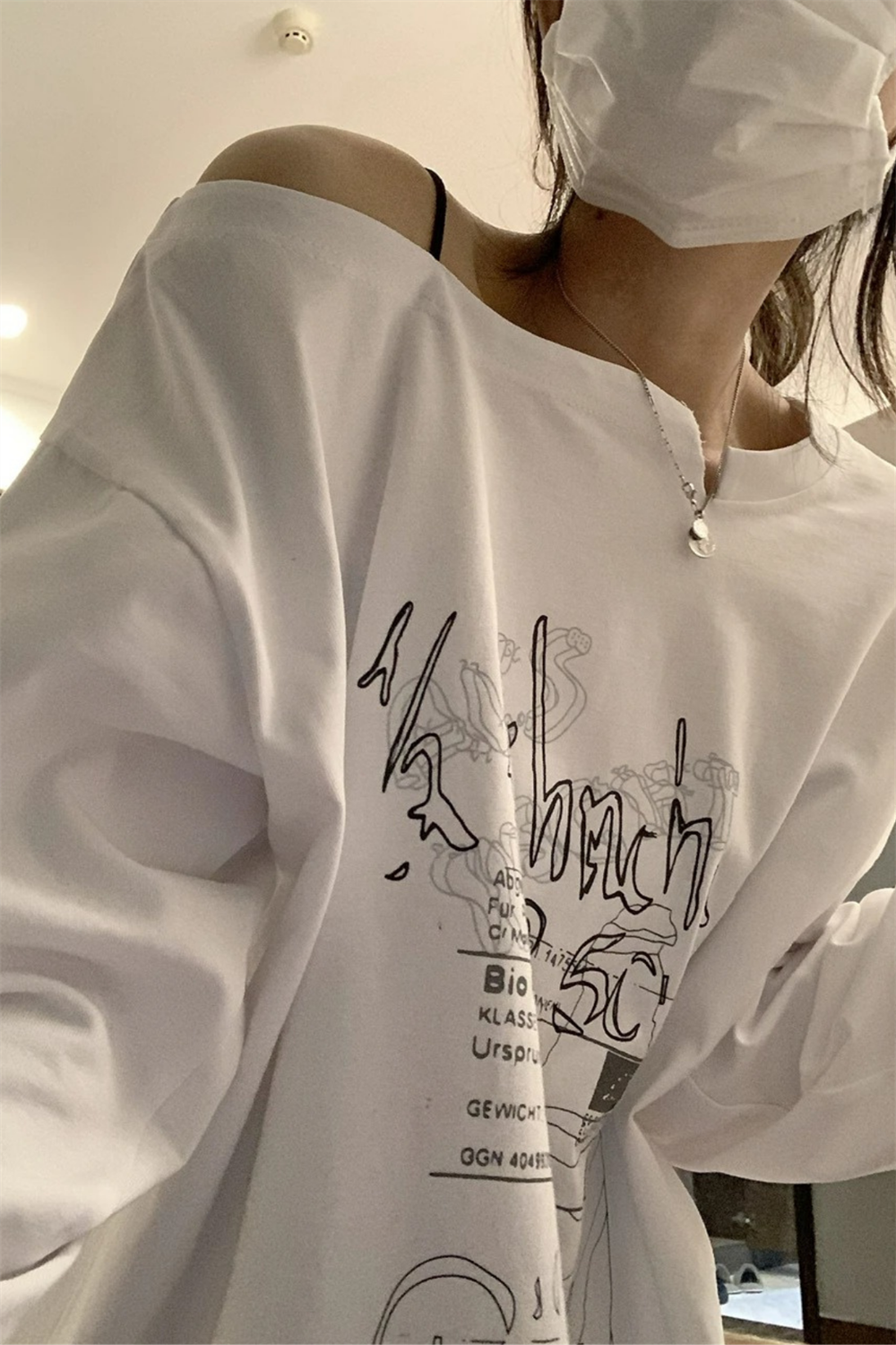 Yeni Beyaz Hahnch 350 Uzun Kollu İnce Sweatshirt