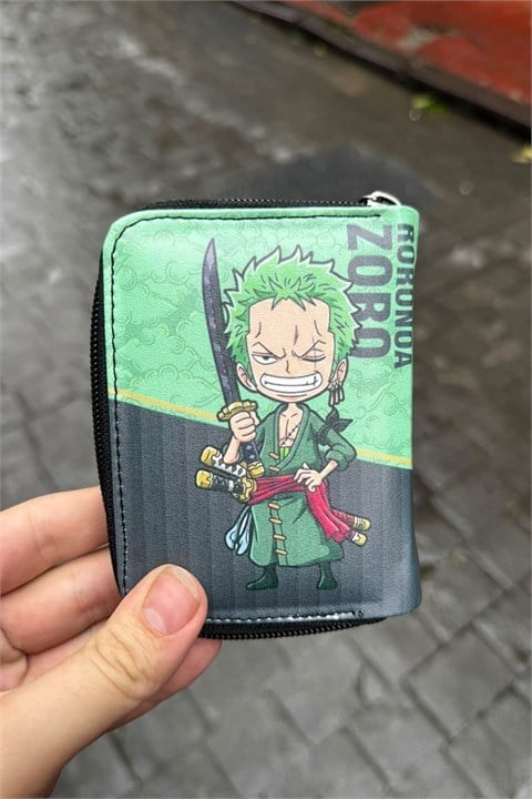 Yeşil One Piece Roronoa Zoro Anime Unisex Cüzdan