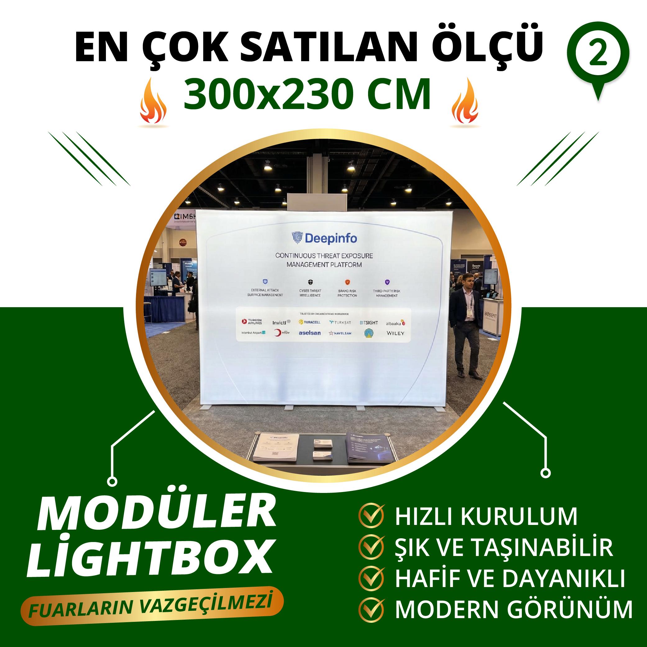 300x230 CM Modüler Işıklı Lightbox