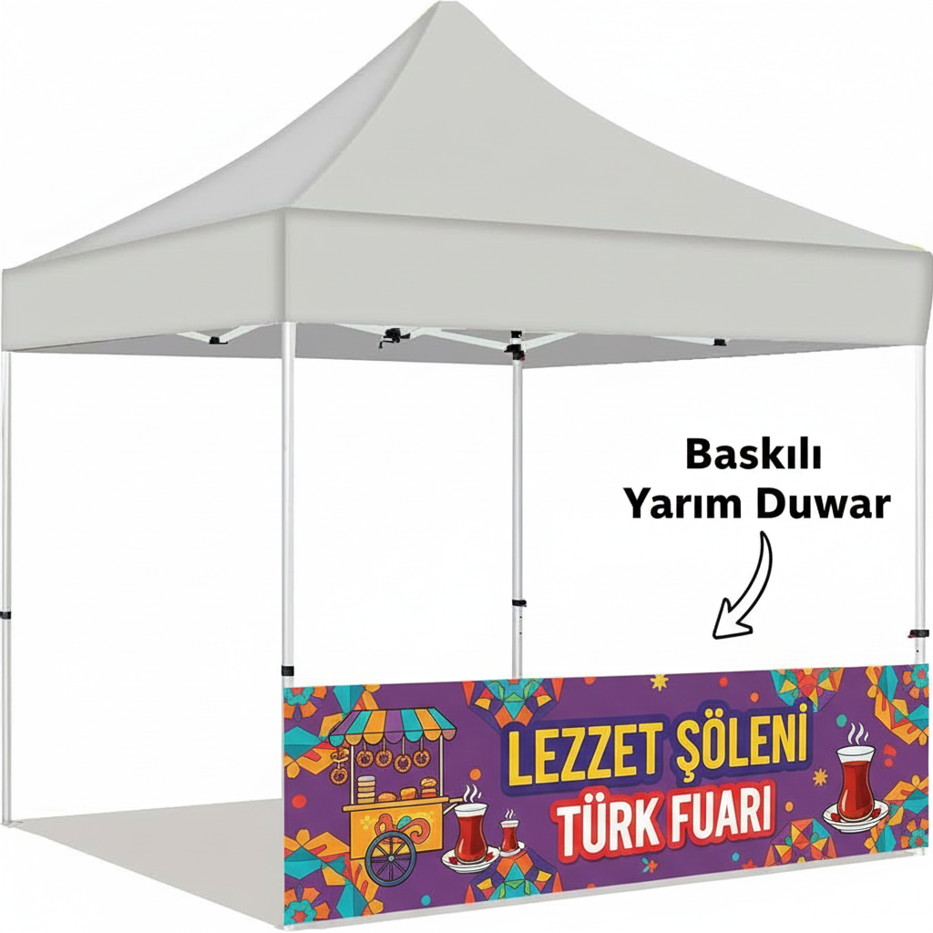 3x3 Gazebo Çadır Yarım Baskı