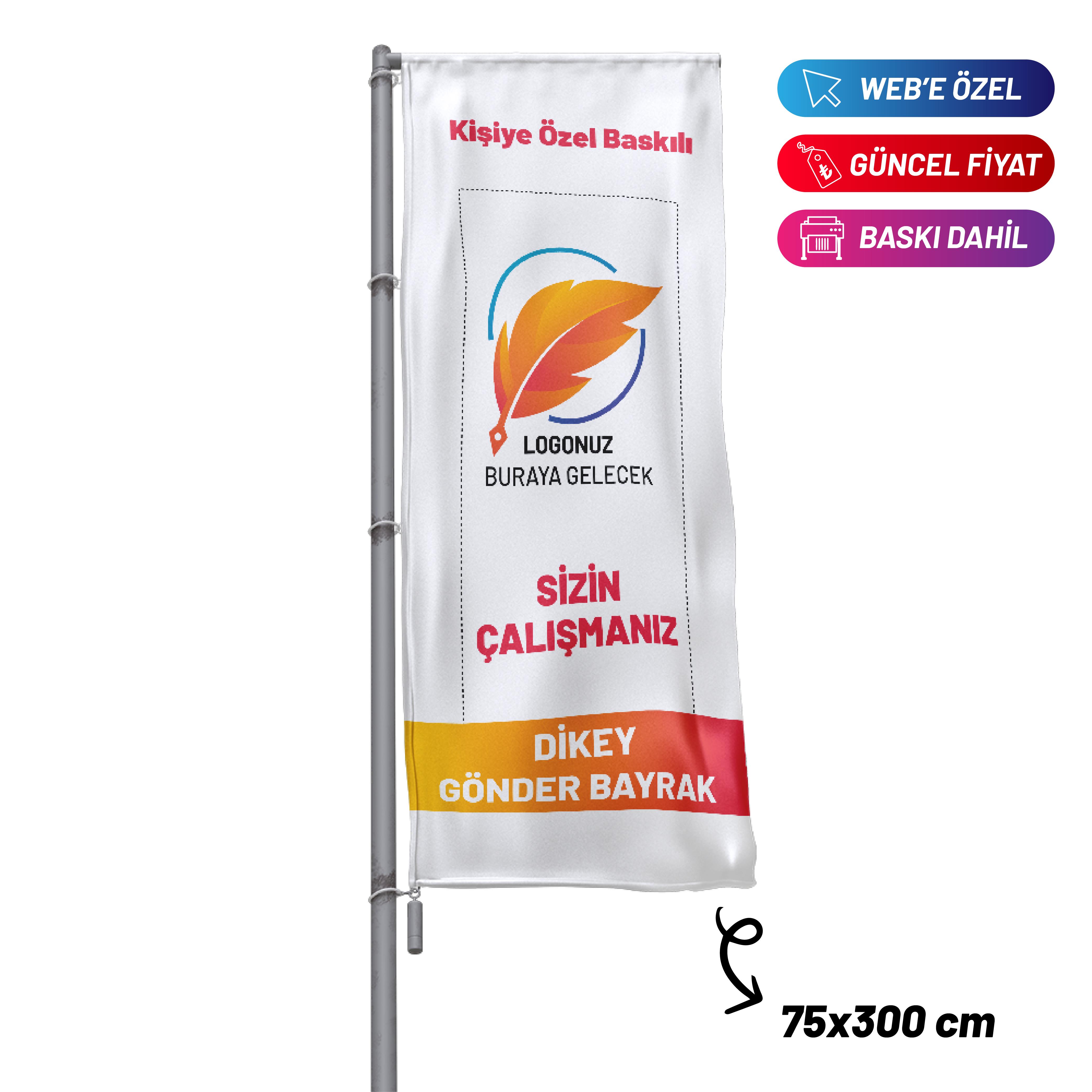 75x300 Cm Dikey Gönder Bayrak