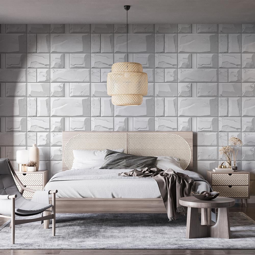 Beyaz Mermer Taş Duvar Kağıdı