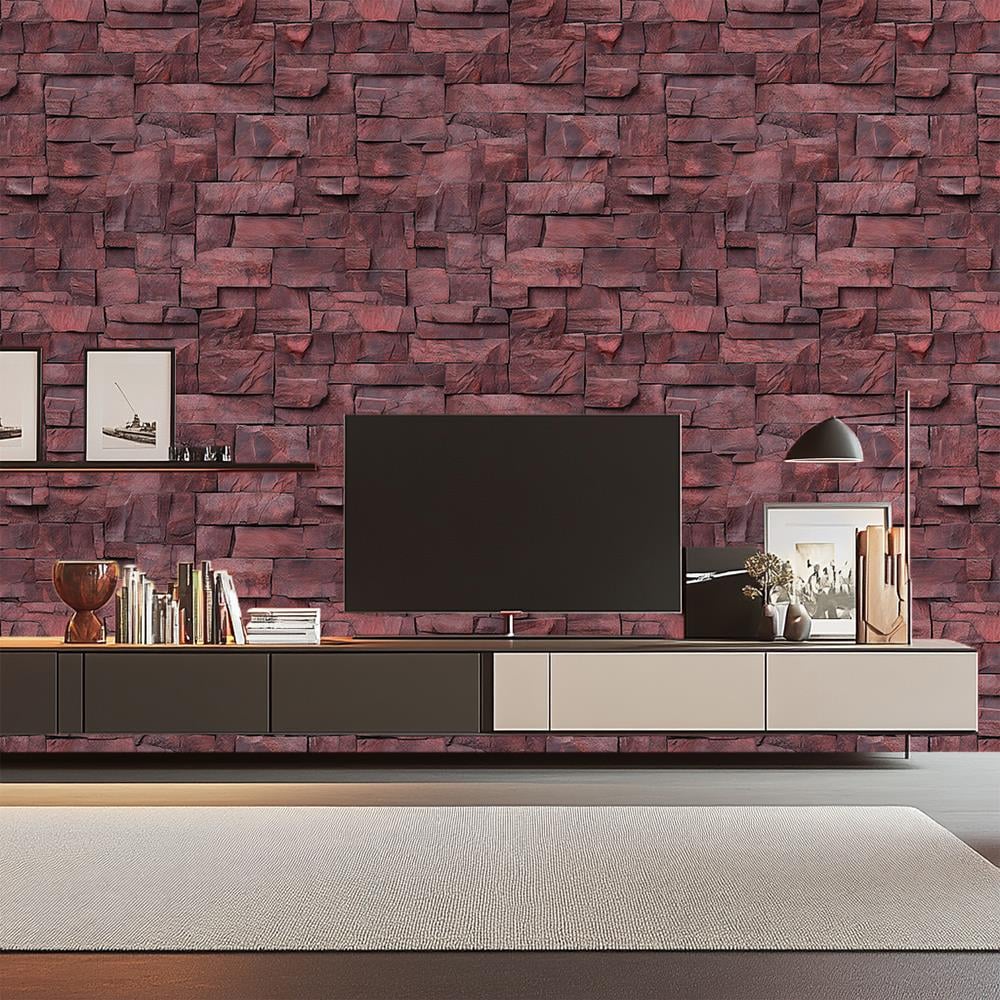 Bordo Kaya Taş Duvar Kağıdı