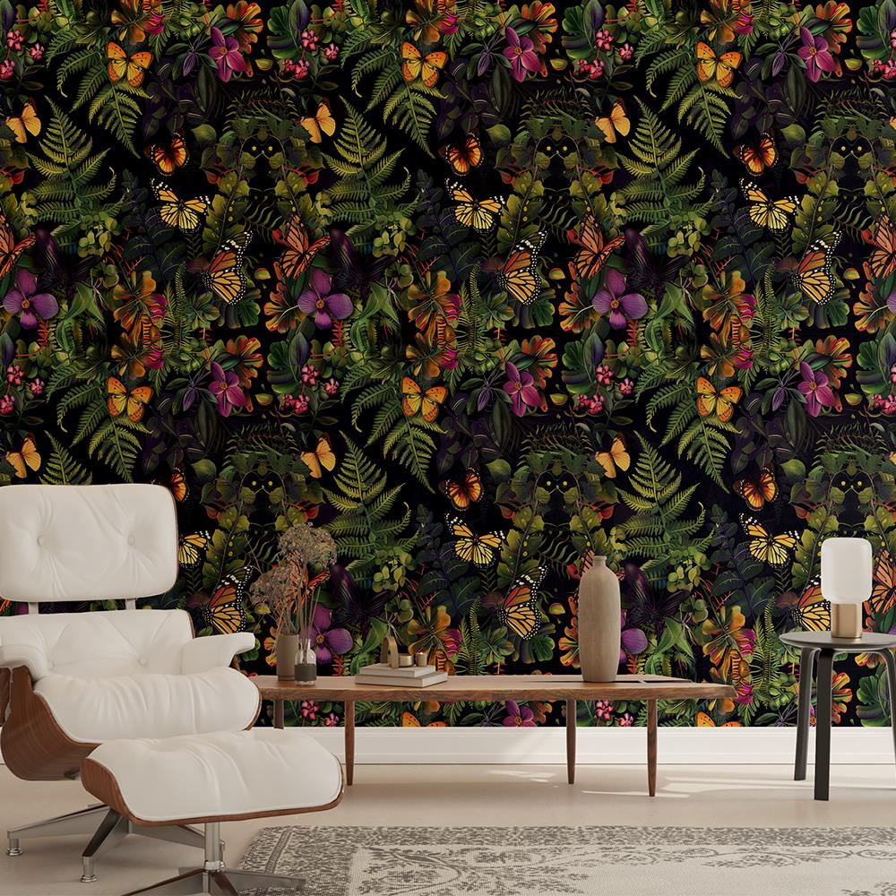 Kelebek Bahçeli Duvar Kağıdı