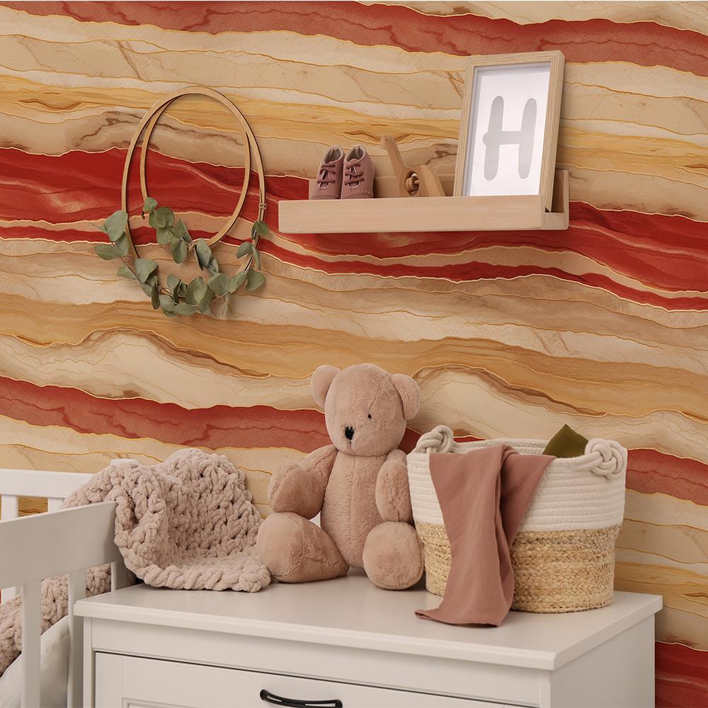 Toprak Tonlu Mermer Desenli Duvar Kağıdı